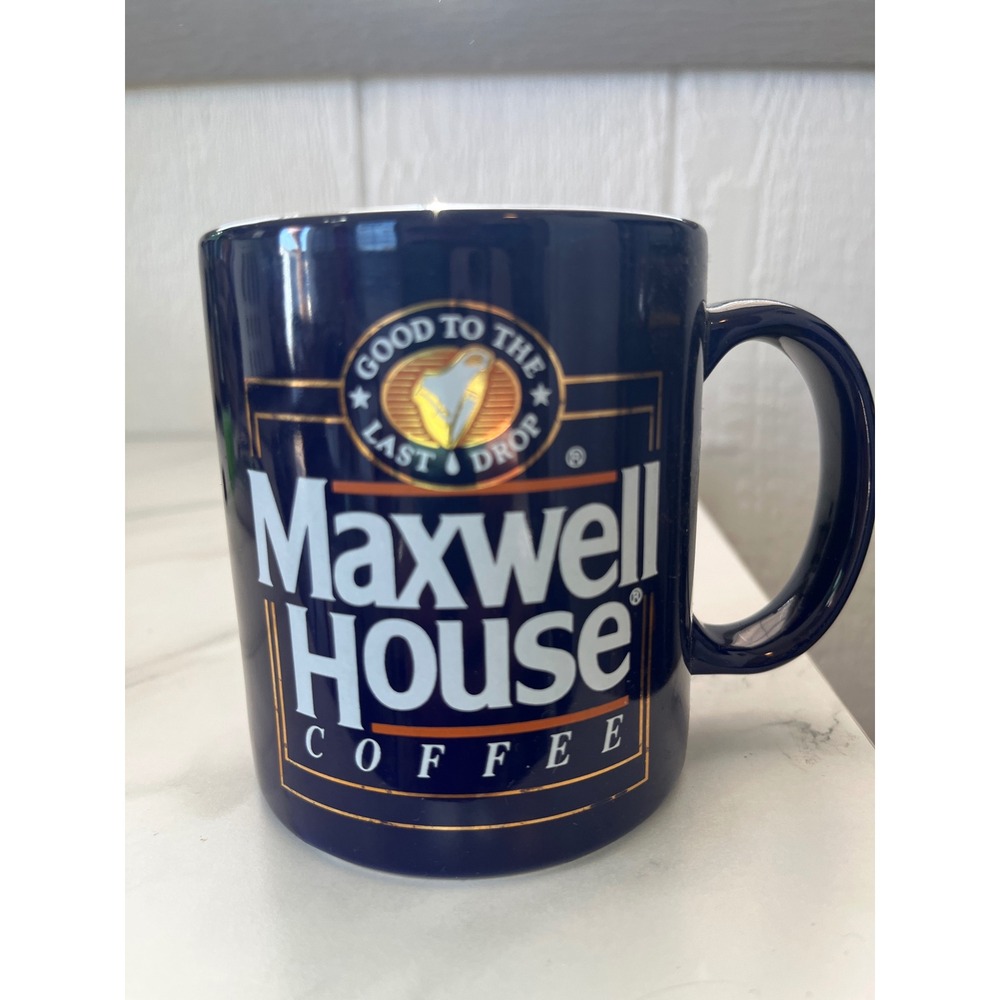 Vintage‎ Maxwell House Coffee Mug Blue "Good To The Last Drop" Logo